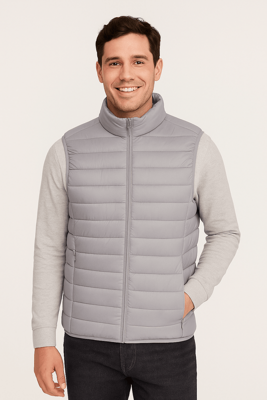 Leichte ärmellose Steppweste aus Nylon für Herren