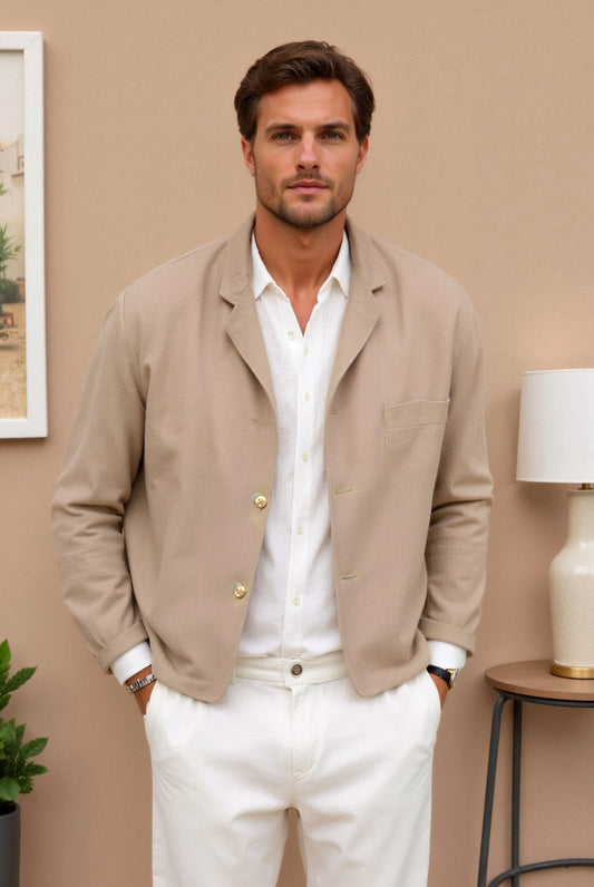 Leichter Blazer Damen mit Klassischem Revers und Knopfdetails