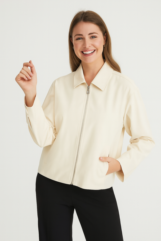 Jacke mit Reißverschluss und klassischem Kragen