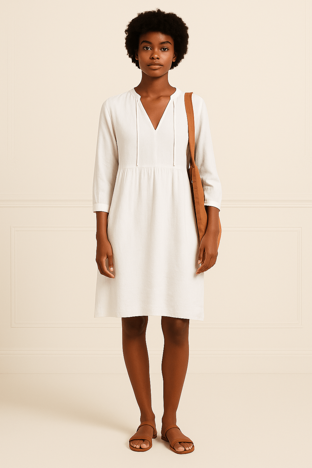 Vestito camicia largo in tessuto leggero