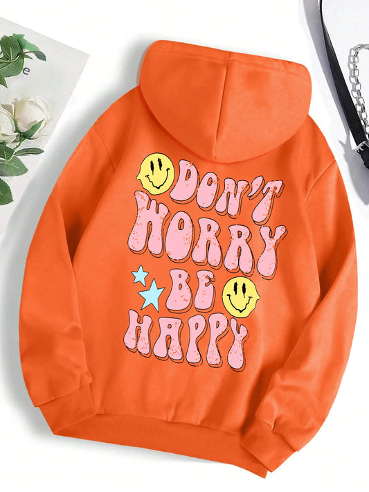 Don't Worry Be Happy Hoodie für Damen