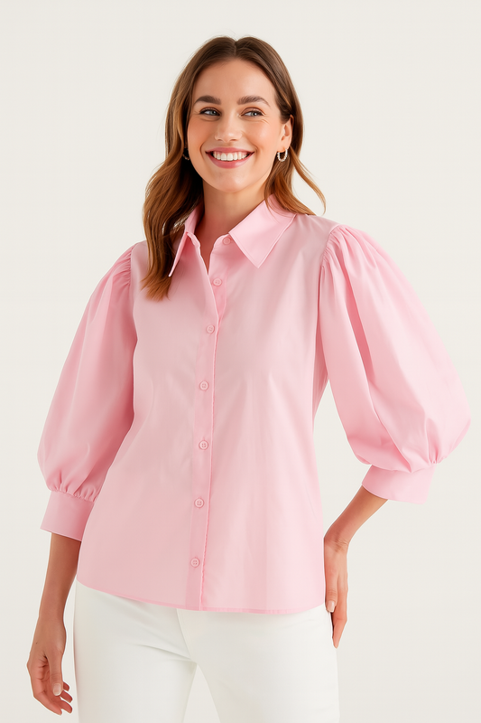 Bluse mit Puffärmeln aus Baumwolle