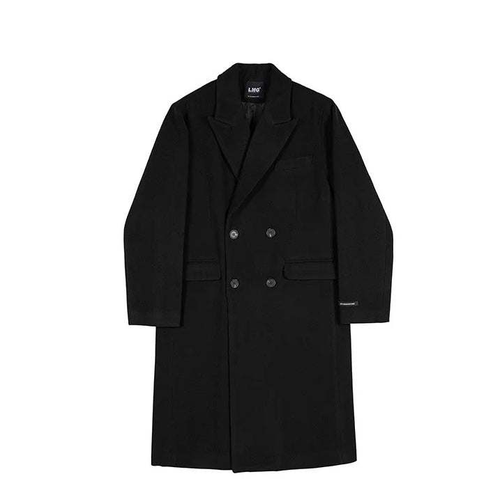 Milan Herren Schwarzer Wollmantel – Zeitloser Doppelknopf Wintermantel für Stil und Komfort Herrenmantel Herren Mantel Lang 6
