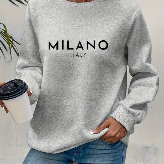 Milano Print Pullover Sweatshirt für Damen