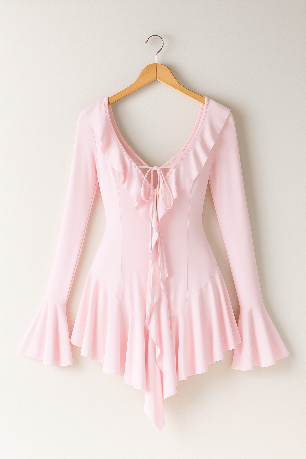 Mini-Kleid für Damen mit Rüschen und Trompetenärmeln – Festliches Kleid für Hochzeitsgast und besondere Anlässe 2