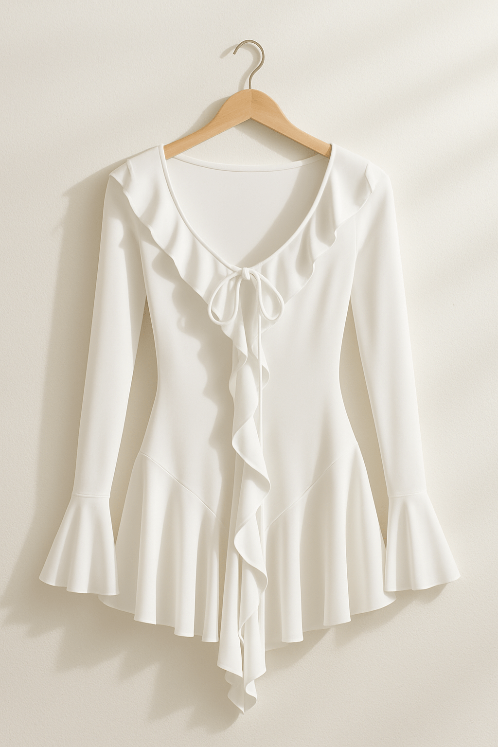 Mini-Kleid für Damen mit Rüschen und Trompetenärmeln – Festliches Kleid für Hochzeitsgast und besondere Anlässe 3