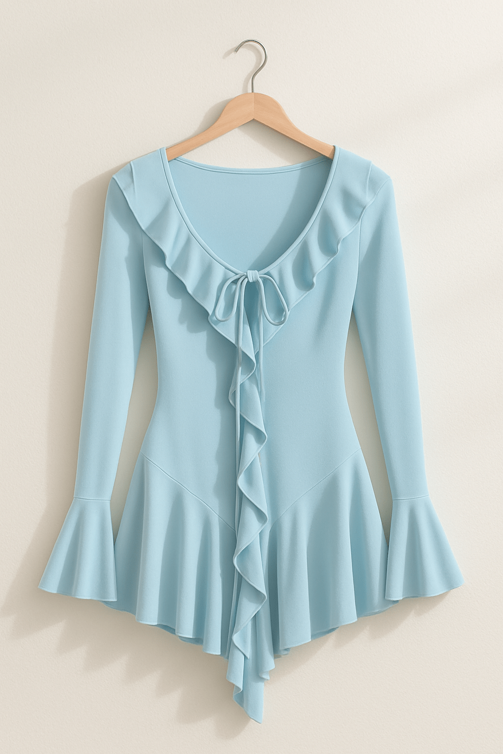 Mini-Kleid für Damen mit Rüschen und Trompetenärmeln – Festliches Kleid für Hochzeitsgast und besondere Anlässe 5