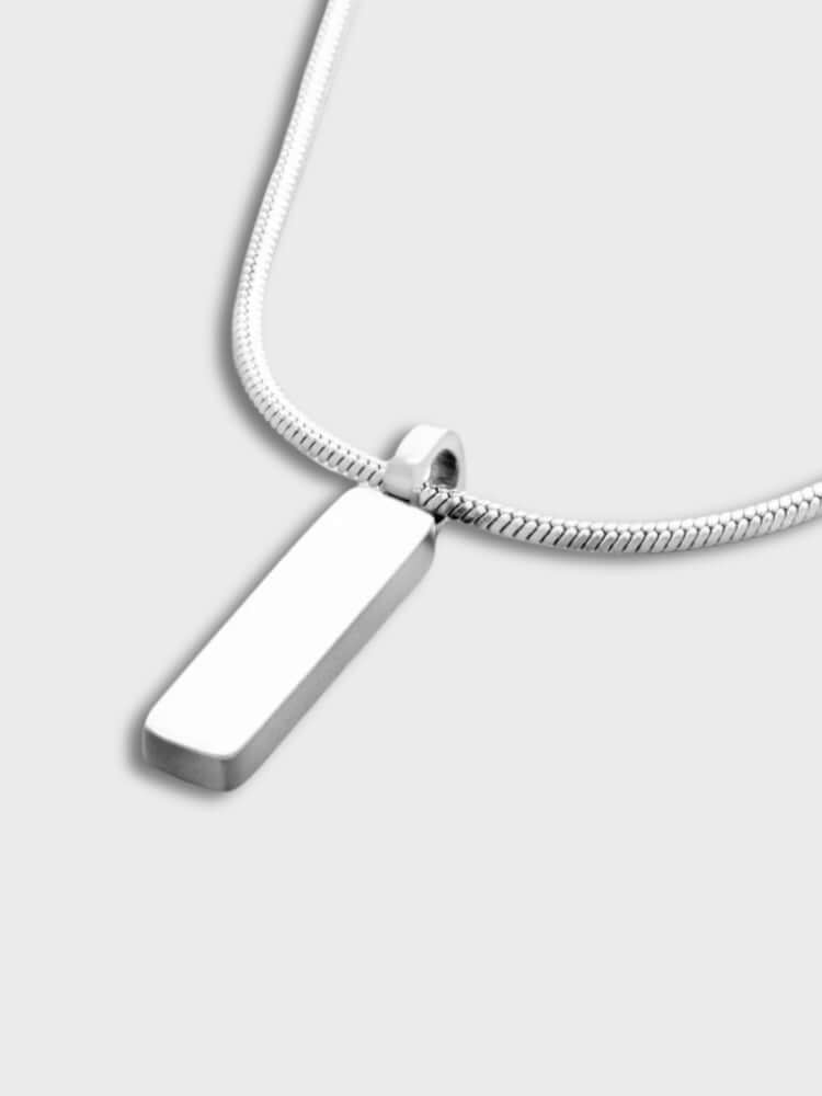 Minimalistische Rechteckige Edelstahl Halskette Damen