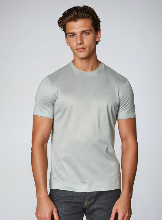 Modernes Baumwoll-T-Shirt in Hellgrau