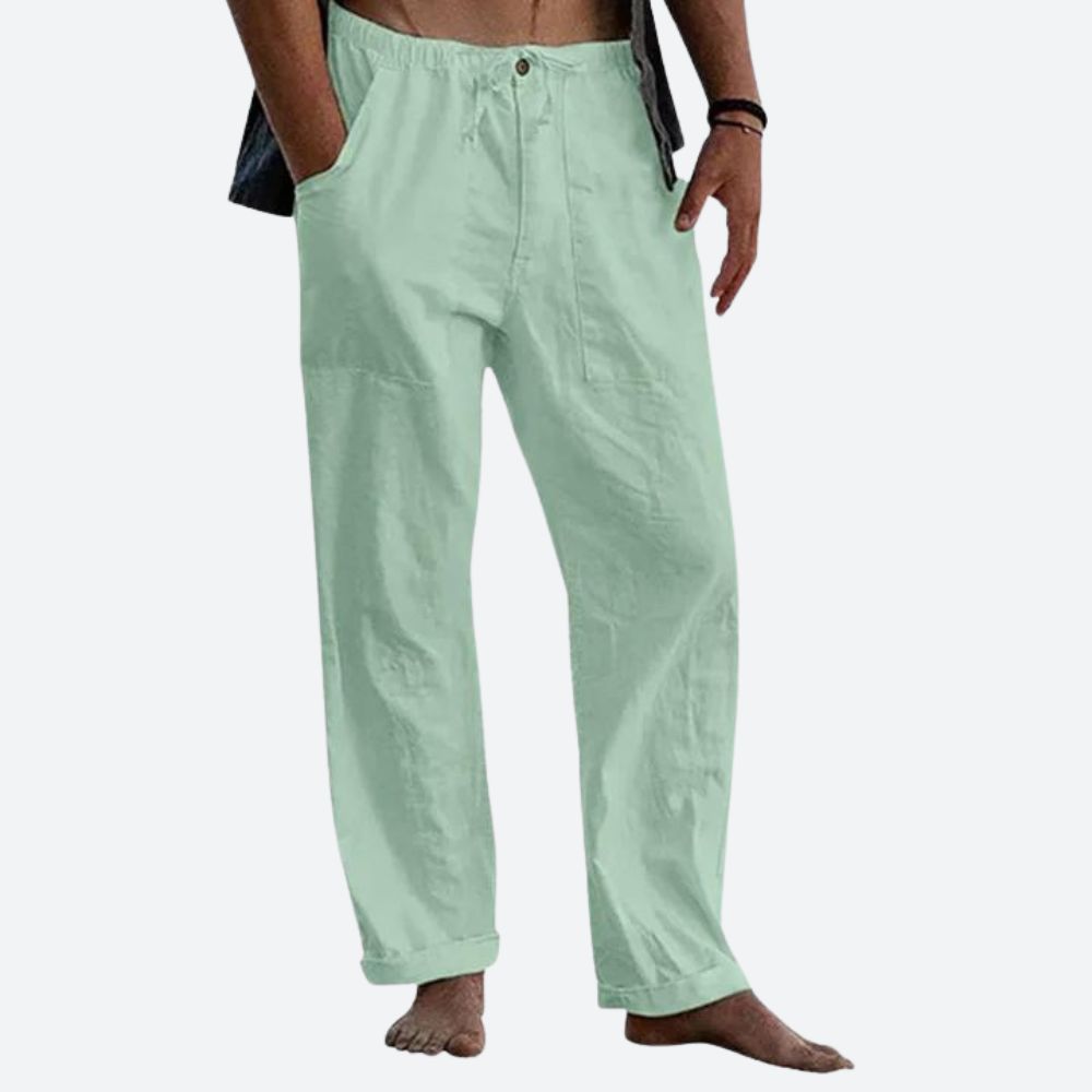 Variant image for Herren Leinenhose Beige Größe M Atmungsaktiv 100% Leinen-22