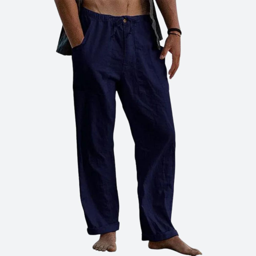 Variant image for Herren Leinenhose Beige Größe M Atmungsaktiv 100% Leinen-20