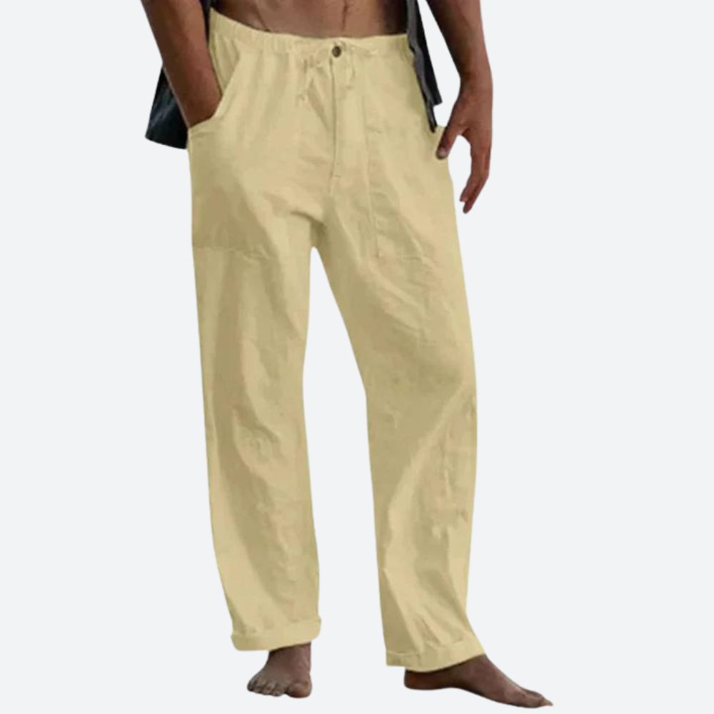 Variant image for Herren Leinenhose Beige Größe M Atmungsaktiv 100% Leinen-55