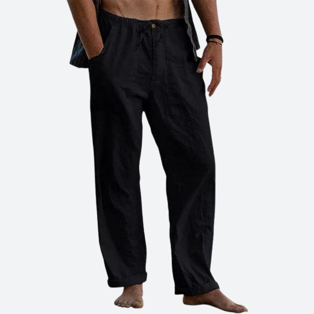 Variant image for Herren Leinenhose Beige Größe M Atmungsaktiv 100% Leinen-48