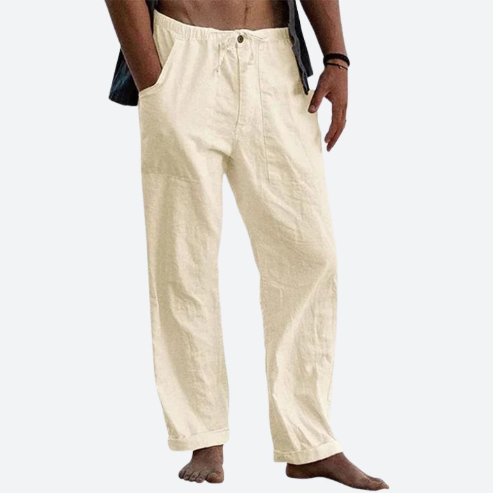 Variant image for Herren Leinenhose Beige Größe M Atmungsaktiv 100% Leinen-41