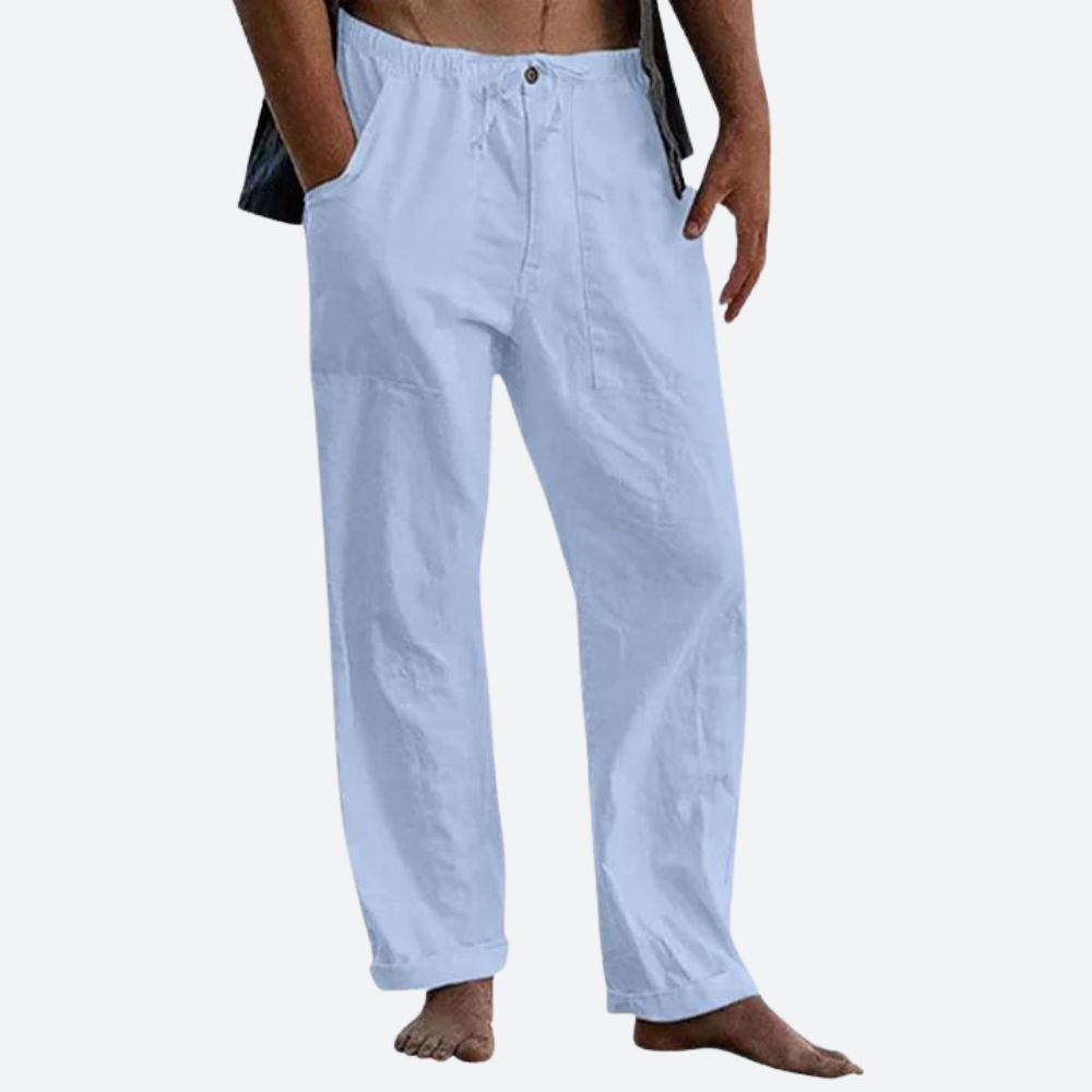 Variant image for Herren Leinenhose Beige Größe M Atmungsaktiv 100% Leinen-34