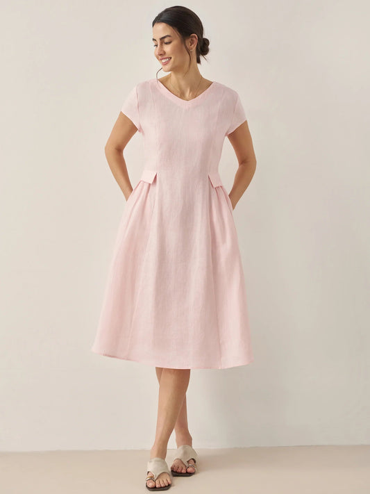 Linen summer dress women