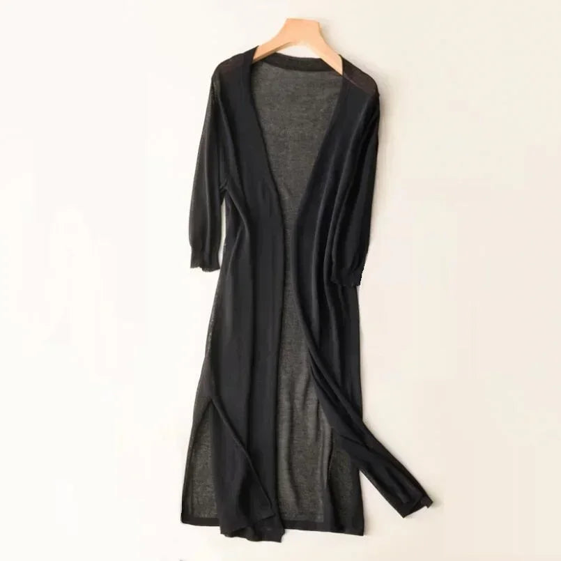 Variant image for Beatrix | Lange Strickjacke Damen Offene Front Cardigan für Alltag und Büro-11