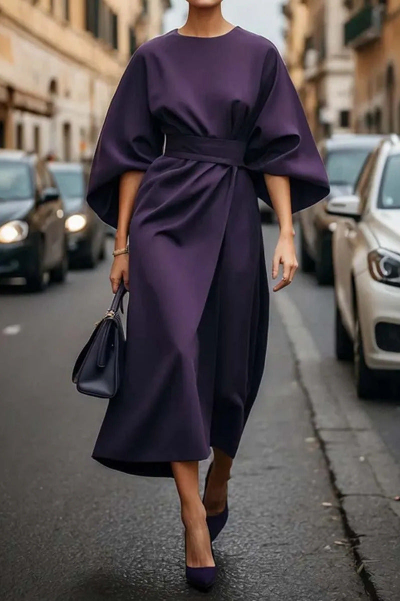 Variant image for Samara | Elegantes Midi Kleid mit Ballonärmeln für Damen-37