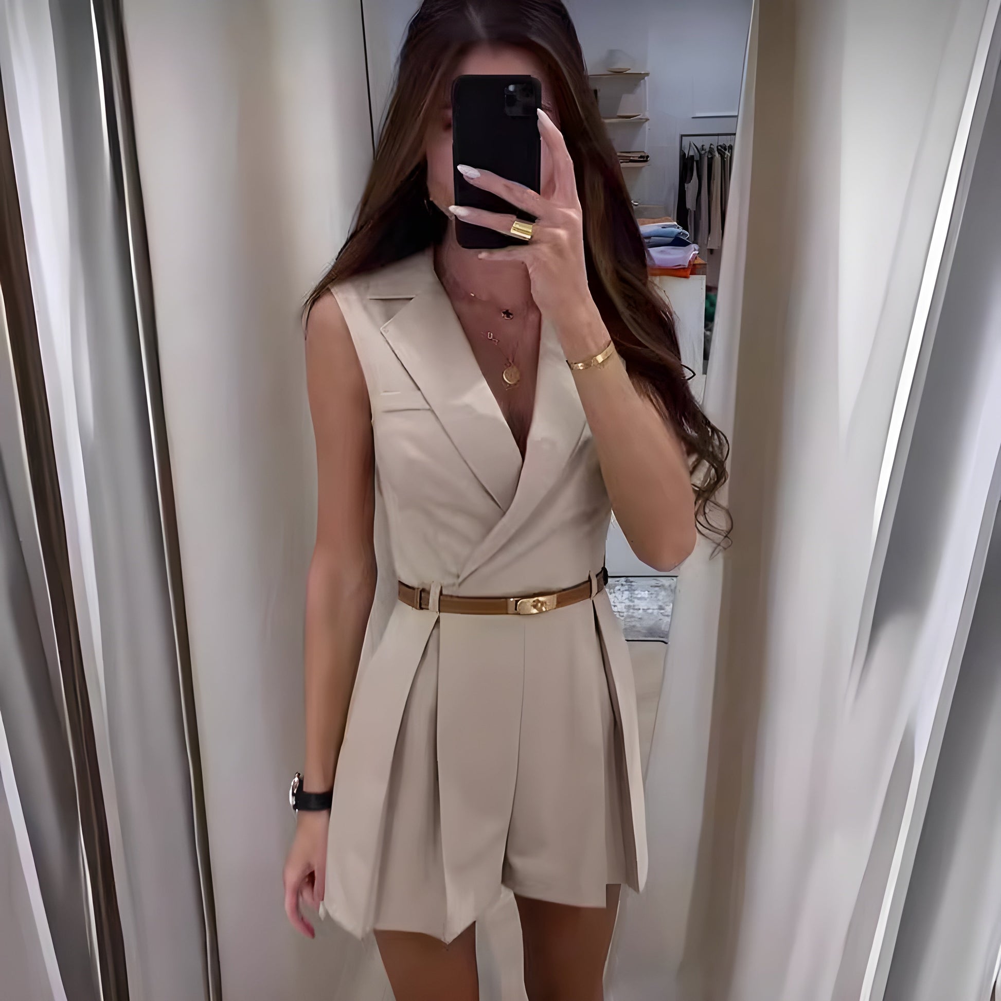 Variant image for Mina | Eleganter Ärmeloser Jumpsuit für Damen mit V-Ausschnitt für Hochzeit-6