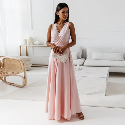 Gretchen | Elegantes Langes Damenkleid mit V-Ausschnitt für Feste
