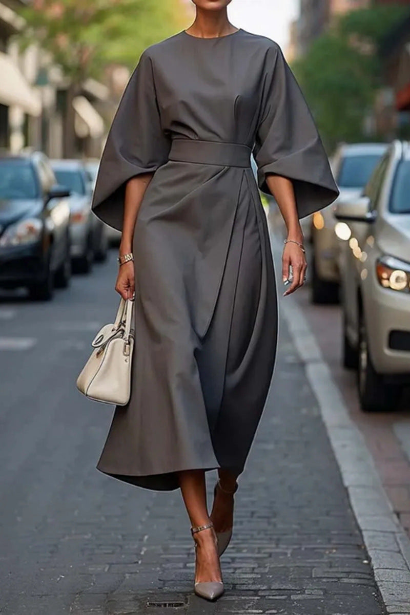 Variant image for Samara | Elegantes Midi Kleid mit Ballonärmeln für Damen-31