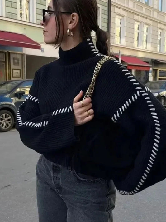 Maglione a collo alto oversize donna