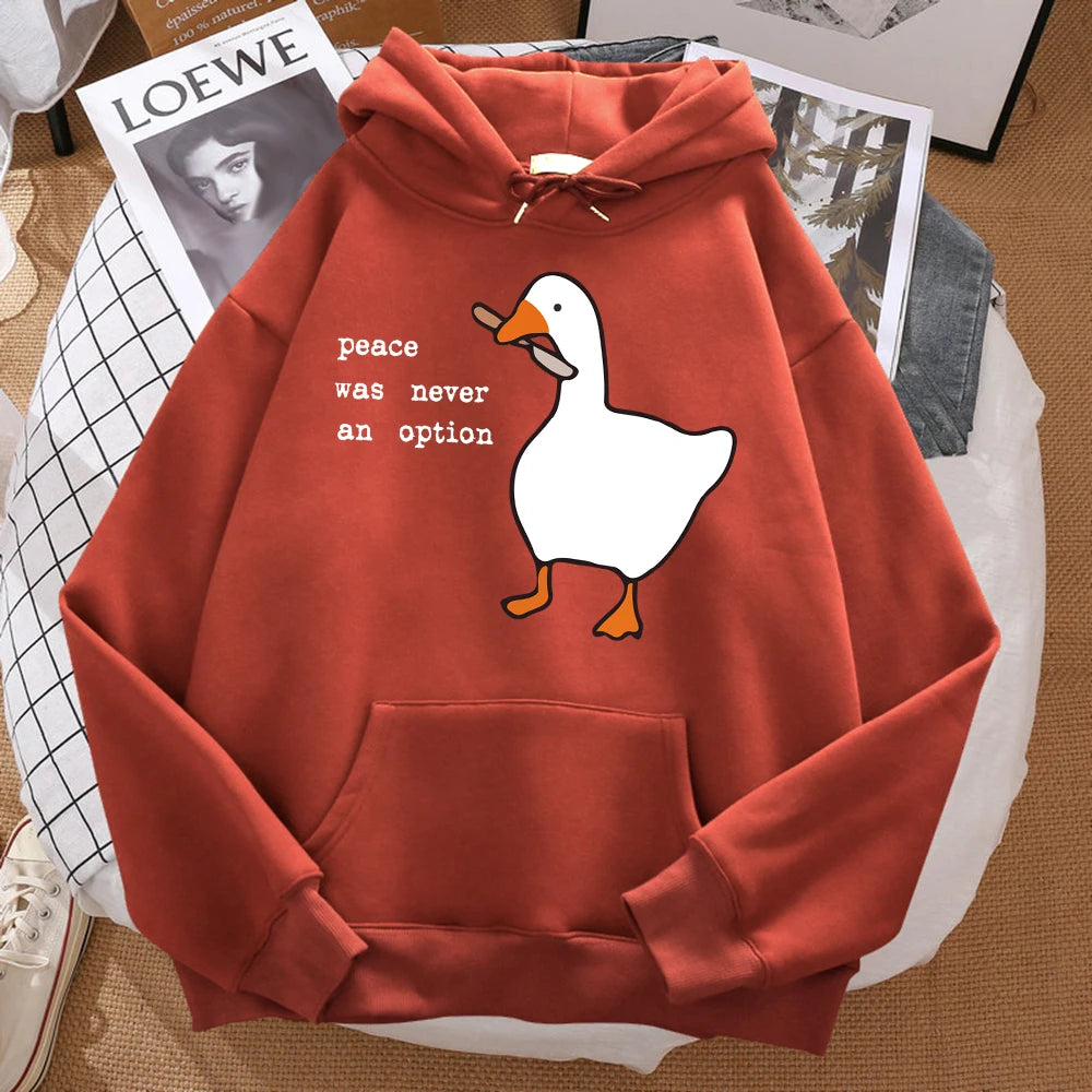 Oversized Kapuzenpullover für Herren mit Ente Druck