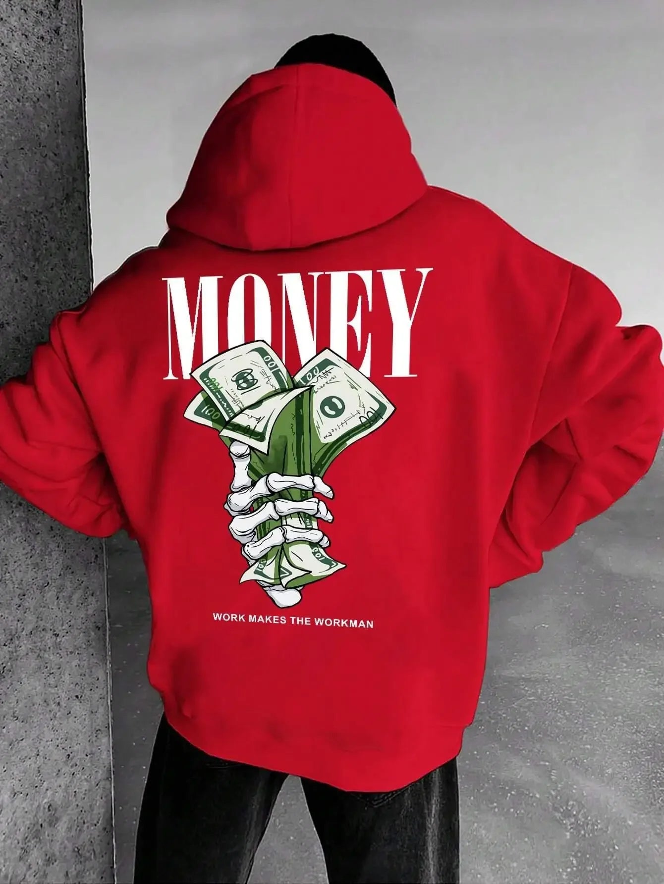 Herrarnas hoodie med Street Money-tryck