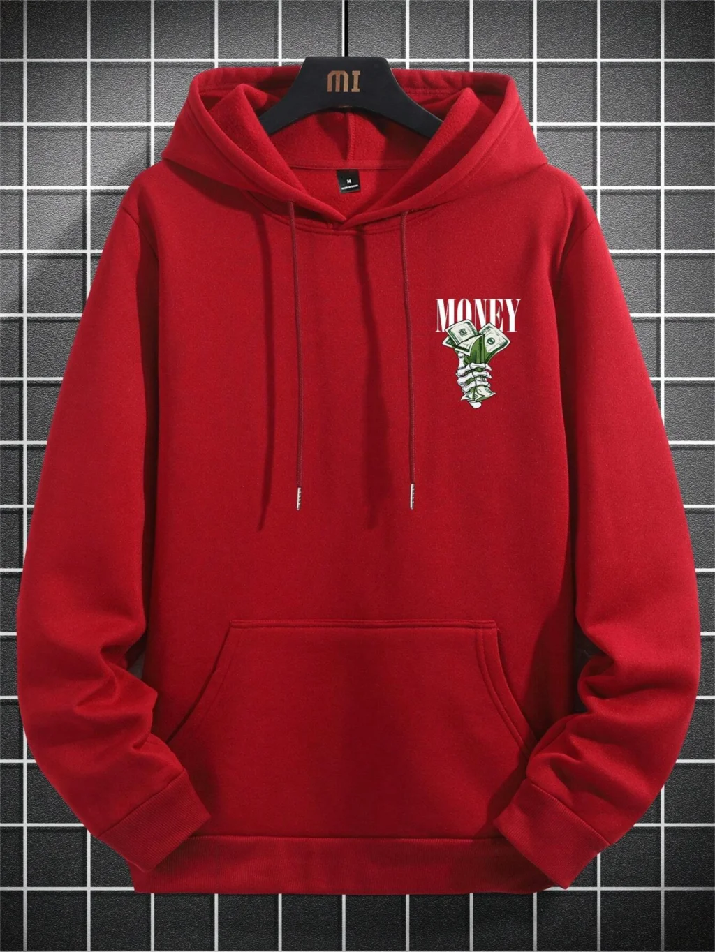 Herrarnas hoodie med Street Money-tryck