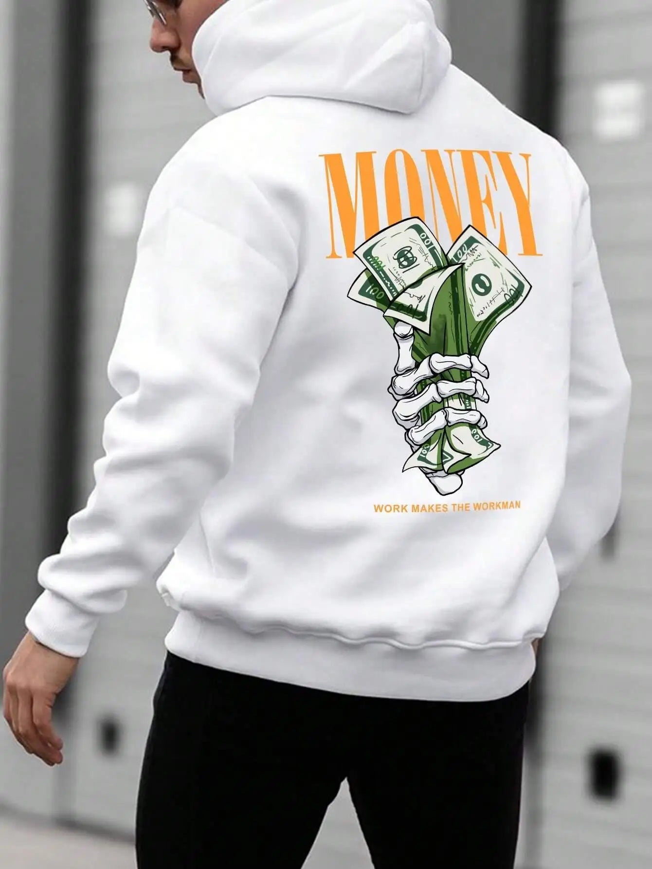 Herrarnas hoodie med Street Money-tryck