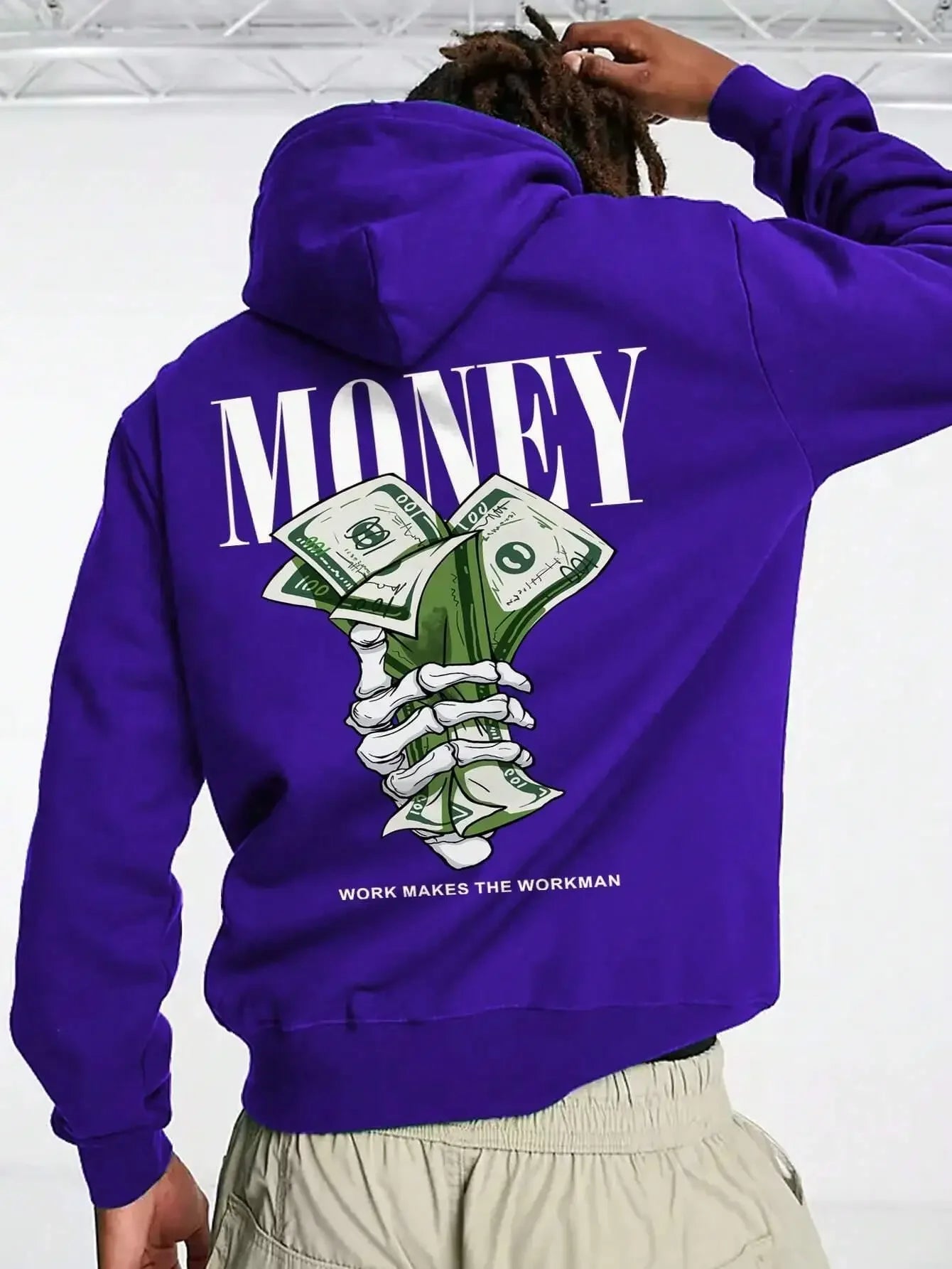 Herrarnas hoodie med Street Money-tryck
