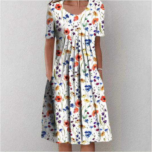 Pleated summer dress for women