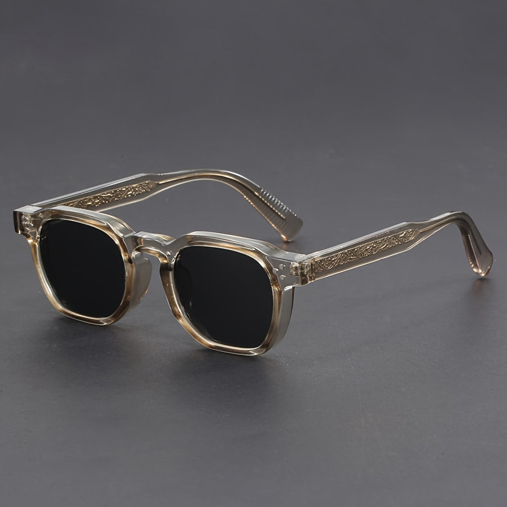 Polygonal men's sunglasses in retro boho style