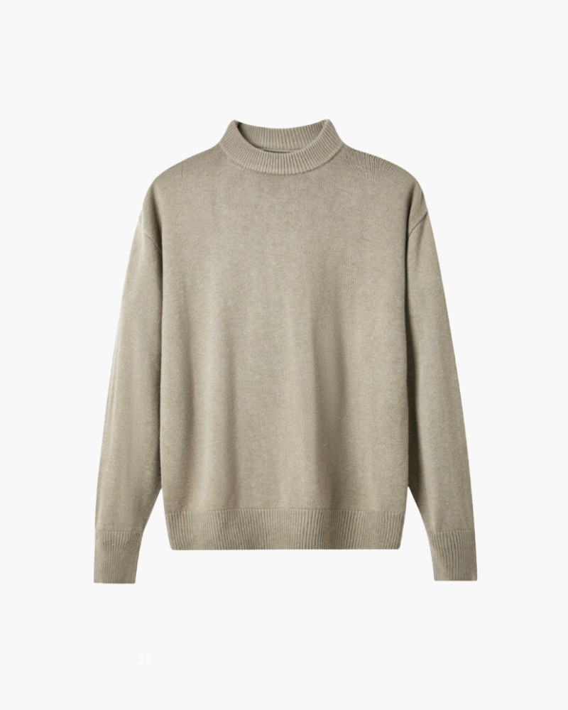 Premium men's shirt made of wool with high neckline