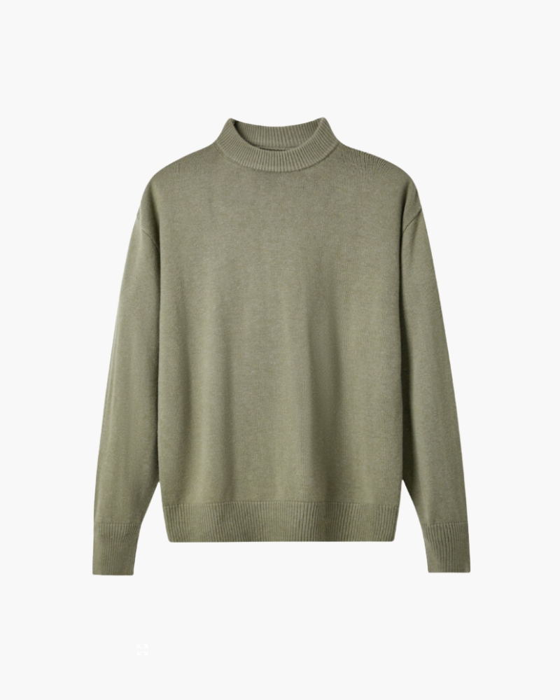 Premium men's shirt made of wool with high neckline