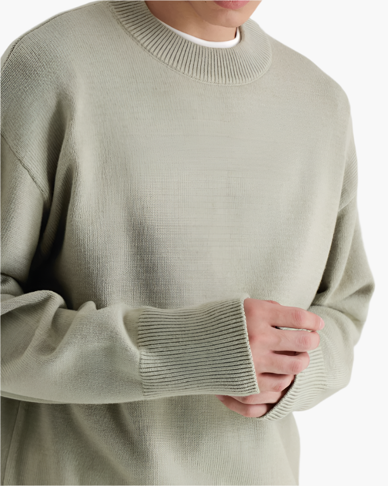 Premium men's shirt made of wool with high neckline