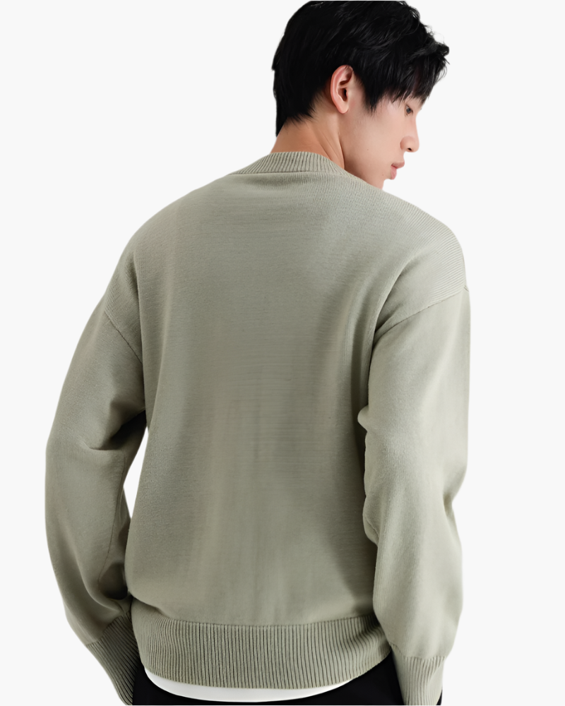 Premium men's shirt made of wool with high neckline