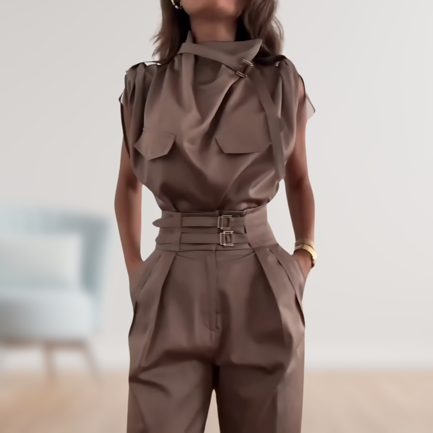 Variant image for Beatrix | Damen Overall mit Gürtel, ärmellos, elegant und modern-36
