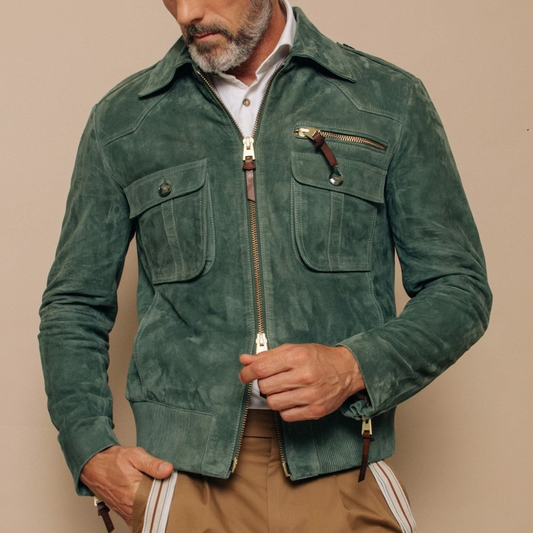 Retro Suède Jacke für Herren