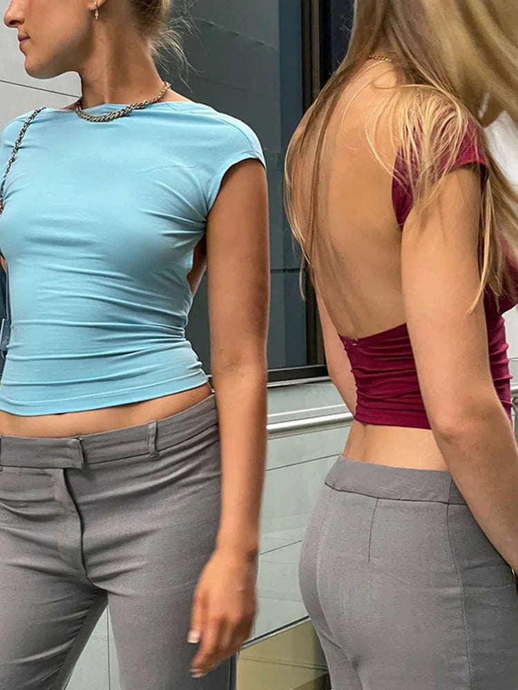 Back Cutout T-Shirt Women
