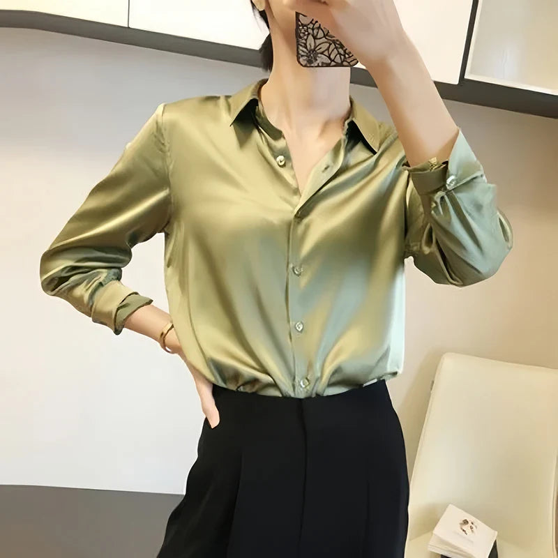 Sanne | Stilvoll Satinbluse für Frauen