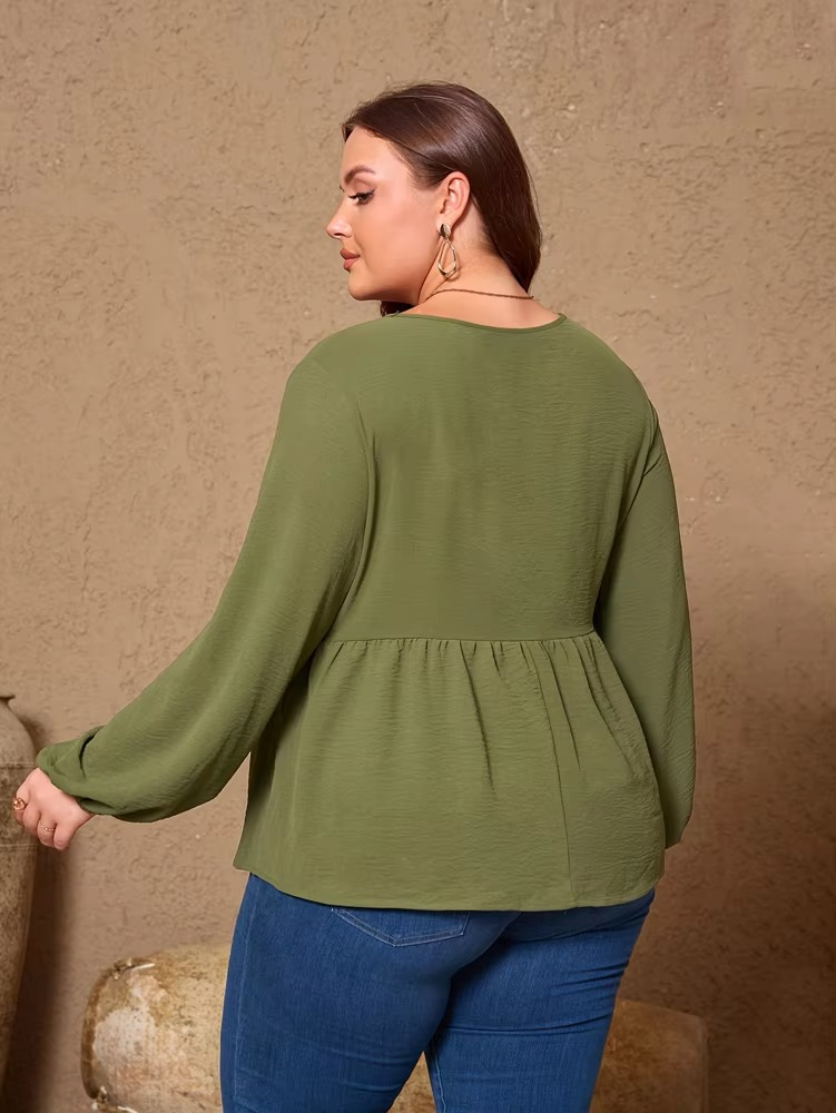 Carlotta | Elegante Bluse Damen mit V-Ausschnitt und Locker Fallenden Ärmeln