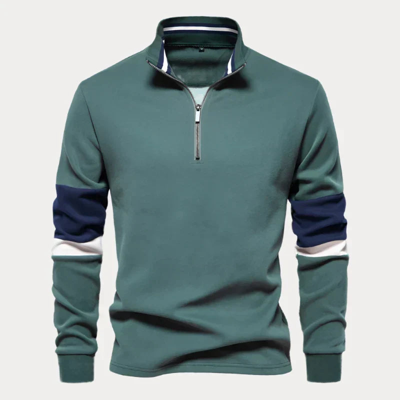 Max | Stylischer Pullover für Herren mit Stehkragen und Streifen