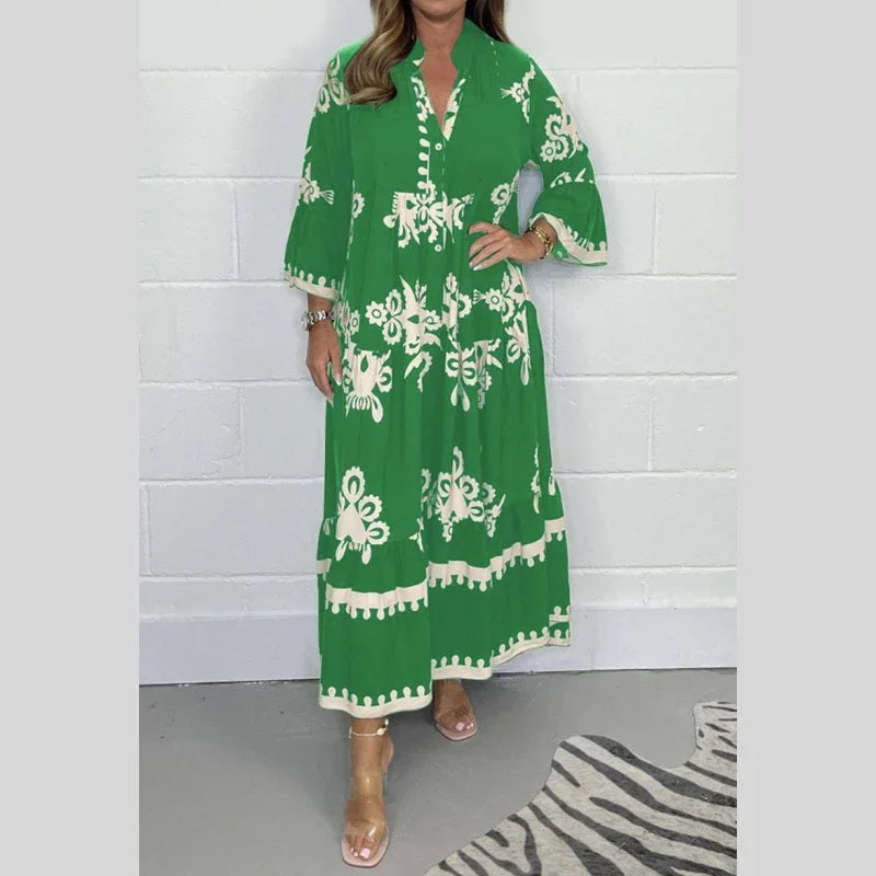 Beatrix | Bedrucktes Damenkleid mit Entspanntem Schnitt und Vielfältigen Farben