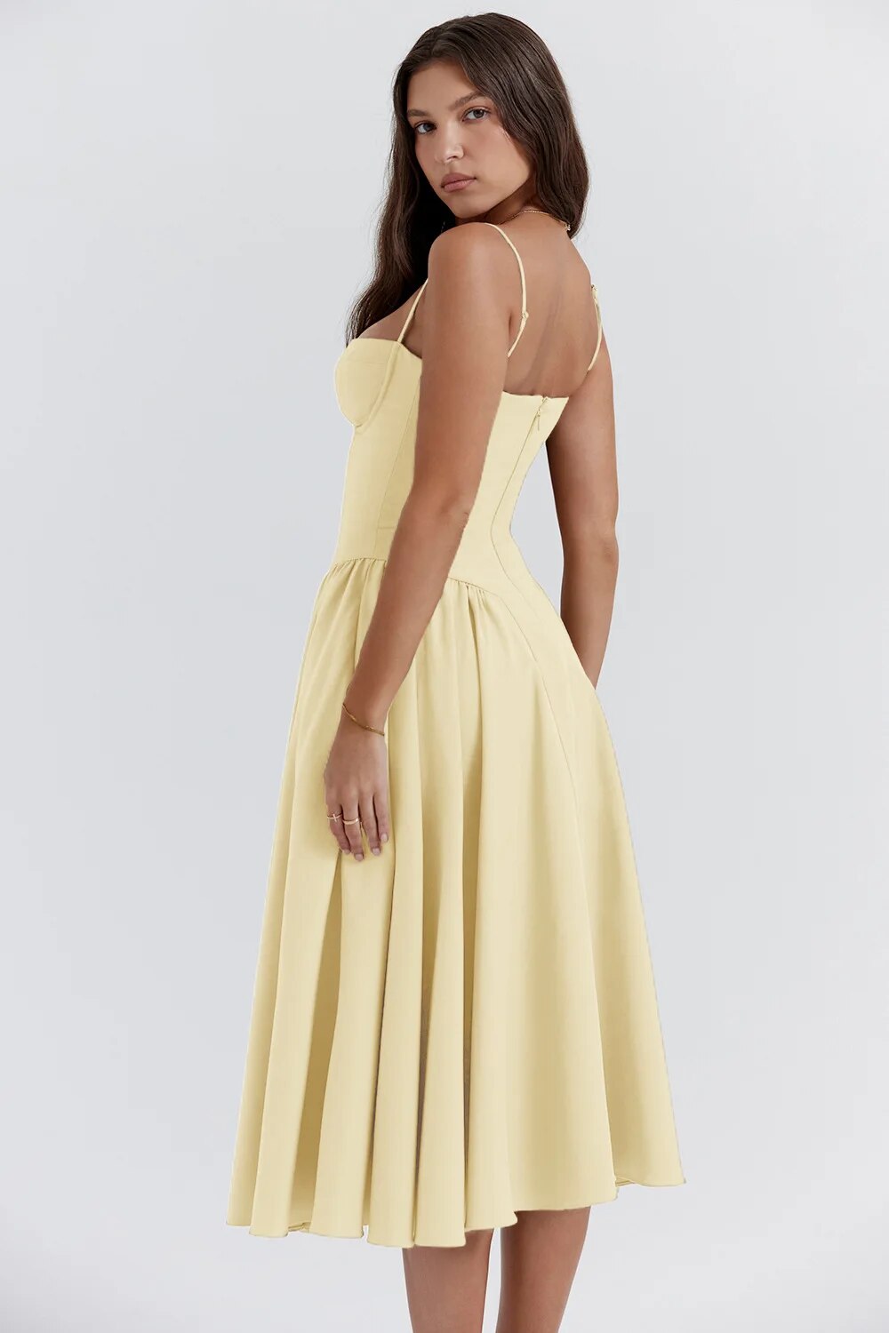 Siska | Trendy Sleeveless Midi Dress for Women
