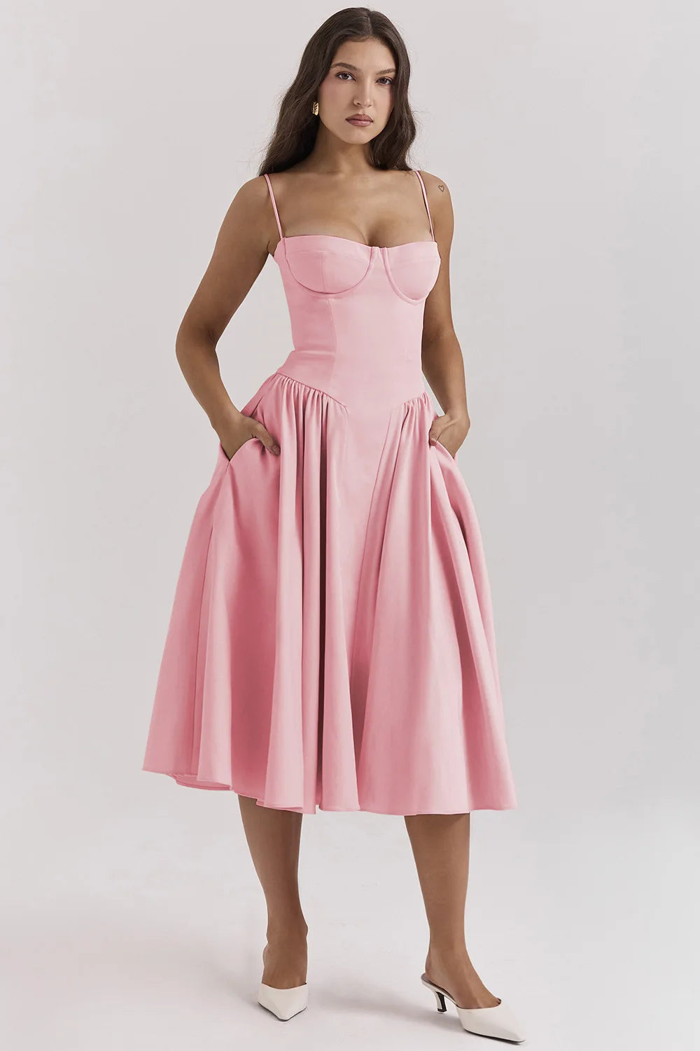 Siska | Trendy Sleeveless Midi Dress for Women