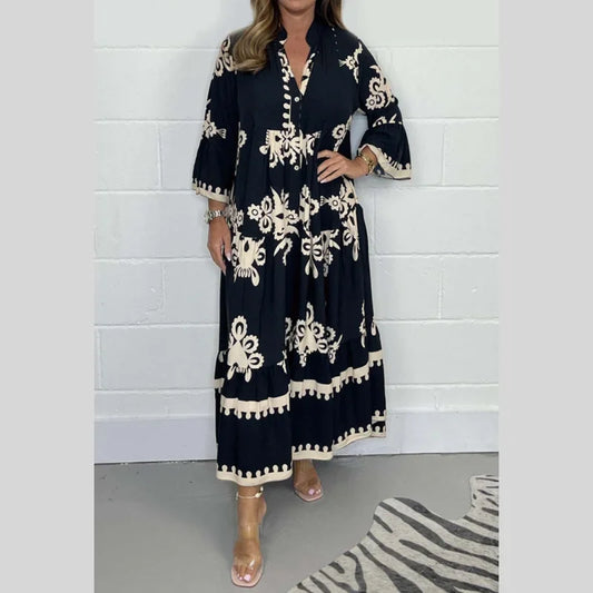 Beatrix | Bedrucktes Damenkleid mit Entspanntem Schnitt und Vielfältigen Farben