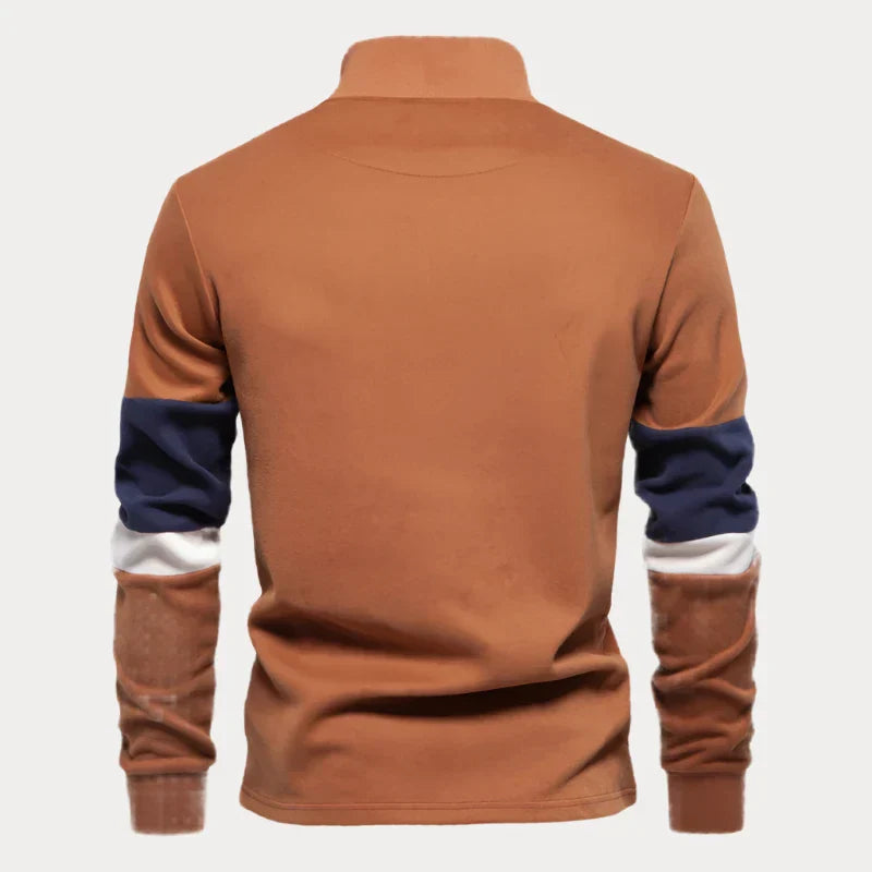 Max | Stylischer Pullover für Herren mit Stehkragen und Streifen