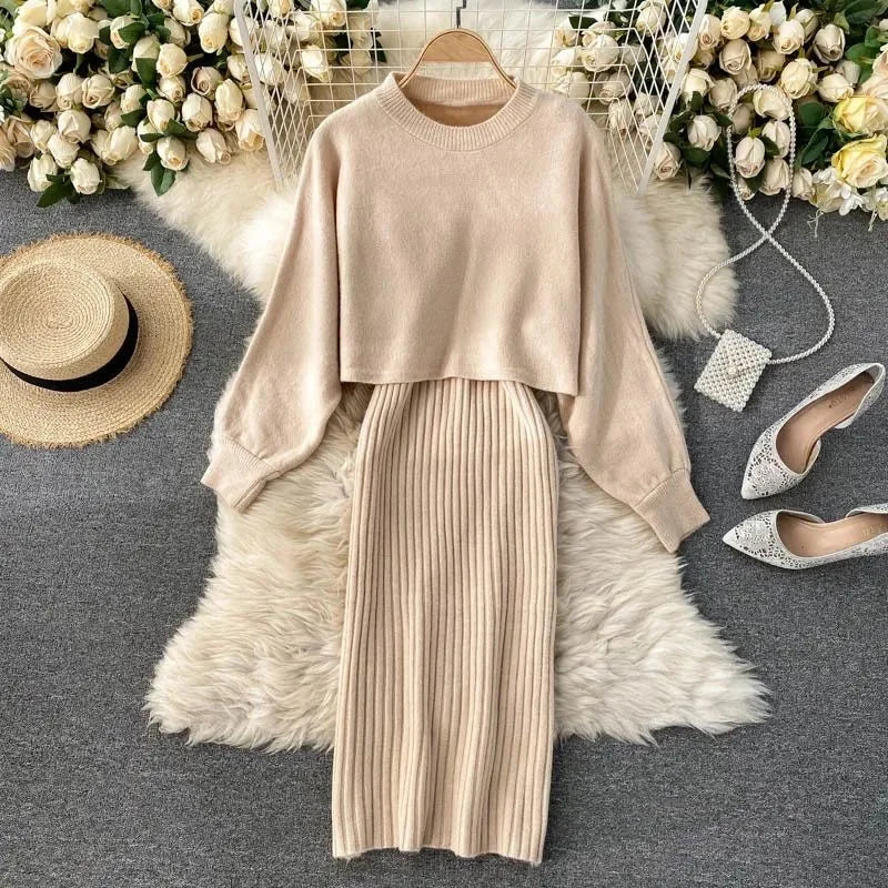 Beatrix | Strickkleid und Pullover Set für Damen