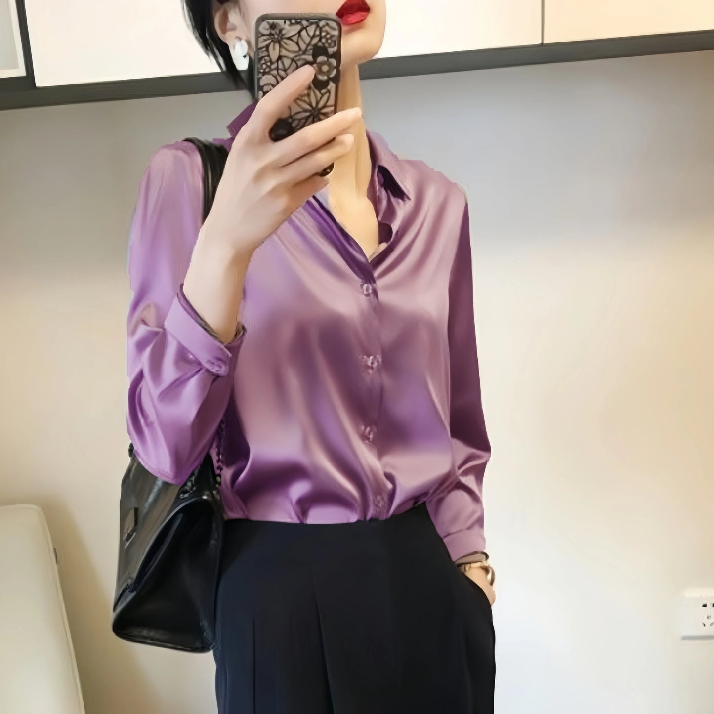 Sanne | Stilvoll Satinbluse für Frauen
